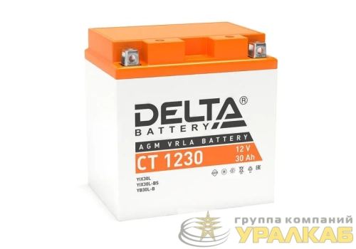 Аккумулятор стартерный 12В 30А.ч Delta CT 1230