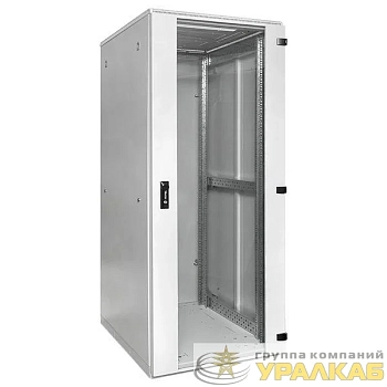 Шкаф напольный 19дюйм TERACOM PRO 42U 600х600мм двери стеклян. с замком-ручкой и метал. сер. EKF TRP-NTC-4266-41G