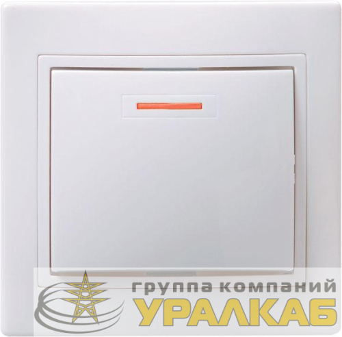 Выключатель 1-кл. СП Кварта 10А IP20 ВС10-1-1-КБ с индикацией бел. IEK EVK11-K01-10-DM