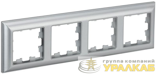 Рамка 4-м BRITE РУ-4-Бр алюм./алюм. IEK BR-M42-12-K47 детальная картинка