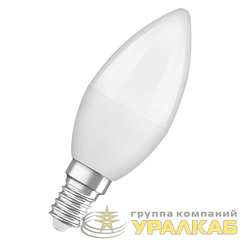 Лампа светодиодная LED Antibacterial B 5.5Вт свеча матовая 2700К тепл. бел. E14 470лм 220-240В угол пучка 220град. бактерицидн. покрыт. (замена 50Вт) OSRAM 4058075561373