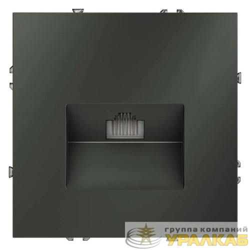Розетка компьютерная 1-м СП S70 RJ45 кат.6 механизм титан Voltum 