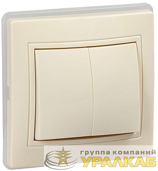 Выключатель 2-кл. СП Кварта ВС10-2-0-ККм-44 10А крем. IEK KV-V20-10-44-K33