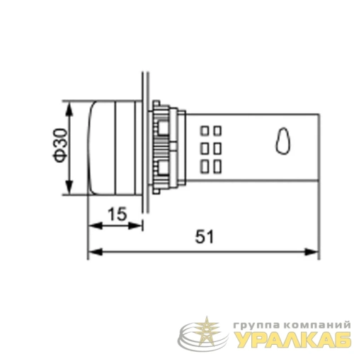 Индикатор значения напряжения красн. VD22 70-500В Rexant 