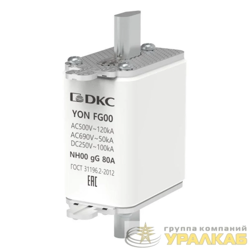 Предохранитель YON ножевого типа FG00 с одинарной индикацией 80А DKC 1FG00-0080