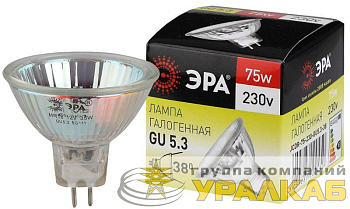 Лампа галогенная GU5.3-JCDR (MR16) -75W-230V-Cl ЭРА C0027366