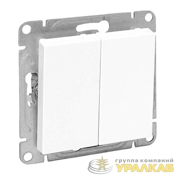 Выключатель 2-кл. СП Эпика механизм бел. EKF 