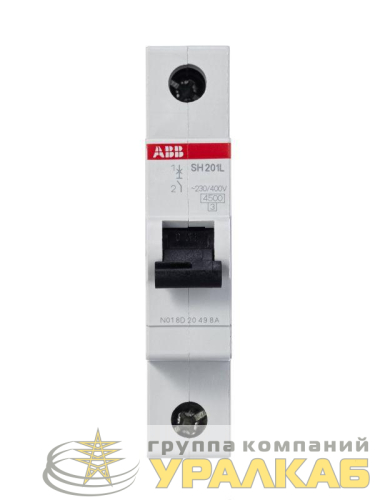 Выключатель автоматический модульный 1п C 63А 4.5кА SH201L C63 ABB 2CDS241001R0634 детальная картинка