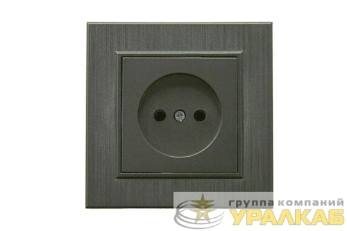 Розетка 1-м Karea LINE STAR без заземл. дым. металлик Makel 
