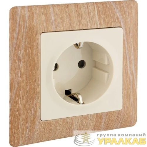 Розетка 1-м СП Valena Life 16А IP2X 250В 2P+E безвинтов. клеммы с лицев. панелью механизм сл. кость Leg 753521 детальная картинка
