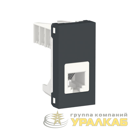 Розетка телефонная 1-м 1мод. Unica Modular RJ12 антрацит SchE NU349154 детальная картинка