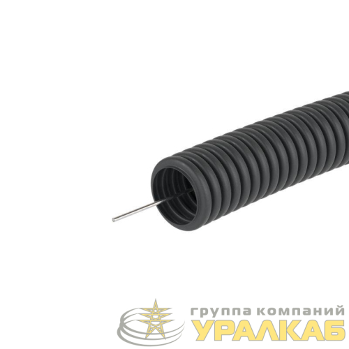 Труба гофрированная ПВХ гибкая легкая d25мм с протяжкой черн. (уп.50м) DKC 