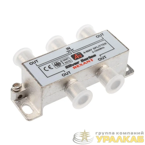 Делитель ТВ "краб" х4+5шт F "BOX" 5-1000 МГц "Silver" Rexant 05-6103 детальная картинка