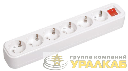 Колодка удлинителя 6-м 16А Classic К06В 2P+PE 250В с выкл. IEK 