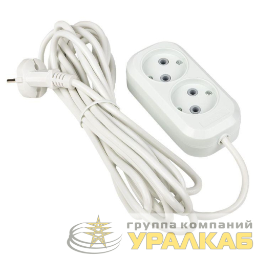 Удлинитель 2х3м без заземл. 10А IP20 Эксперт 2.2кВт ПВС 2х0.75 PROxima EKF UBA10-275-2-03 детальная картинка