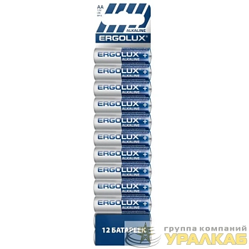 Элемент питания алкалиновый AA/LR6 1.5В Alkaline BP12 ПРОМО (уп.12шт) Ergolux 15199