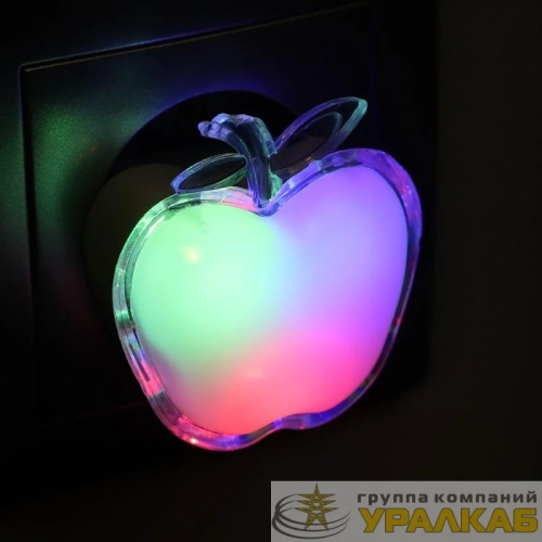 Светильник-ночник светодиодный NL-258 "яблоко RGB" 220В Camelion 