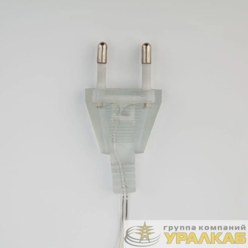 Гирлянда светодиодная "Айсикл" (бахрома) "Сосульки" 1.5х0.25м 10LED тепл. бел. 0.51Вт IP20 провод прозр. Neon-Night 