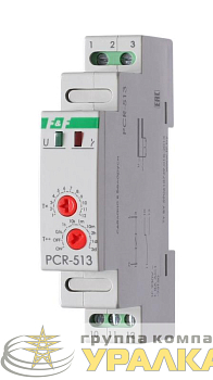 Реле времени PCR-513 8А 230В 1 перекл. IP20 задержка включ. монтаж на DIN-рейке F&F EA02.001.003
