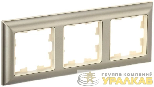 Рамка 3-м BRITE РУ-3-Бр беж./шампань IEK BR-M32-12-3-K10 детальная картинка
