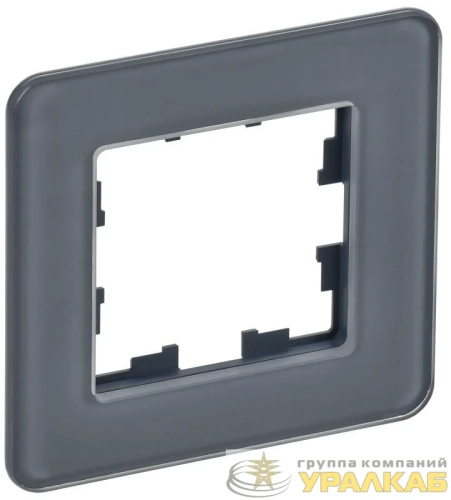 Рамка 1-м BRITE РУ-1-2-Бр стекло графит RE IEK BR-M12-G-41-K53 детальная картинка