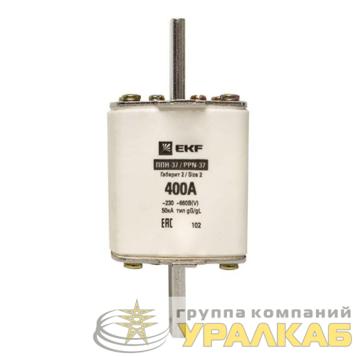 Вставка плавкая ППН-37 400/400А габарит 2 PROxima EKF fus-37/400 детальная картинка