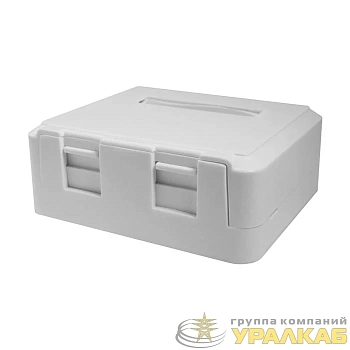 Корпус розетки для двух вставок типа Keystone Jack бел. SUPRLAN 