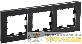 Рамка 3-м BRITE РУ-3-1-БрЧ металл черн. IEK BR-M32-M-K02