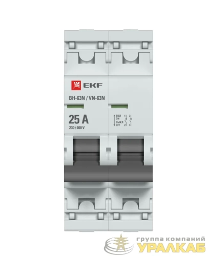 Выключатель нагрузки 2п 25А ВН-63N PROxima EKF S63225