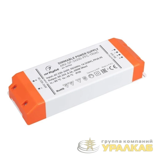 Блок питания ARV-SP-24200-PFC-TRIAC (24В 8.3А 200Вт) IP20 пластик Arlight 047946 детальная картинка