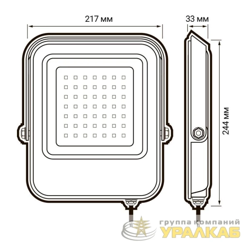 Прожектор светодиодный PFL-V 100Вт 6500К IP65 ДО Pro JazzWay 5039759 детальная картинка