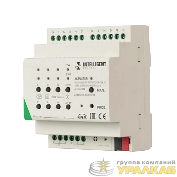 Актуатор KNX-4063-82-WTO-CL-DIN (BUS/230В 6х300мА KNX Secure) IP20 пластик INTELLIGENT ARLIGHT 041250