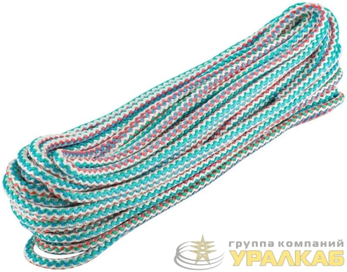 Веревка вязаная полипропиленовая 6ммх20м р/н=120кгс КУРС 68384 детальная картинка