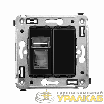 Розетка компьютерная 1-м СП Avanti "Черный квадрат" RJ45 кат.5E DKC 4402463