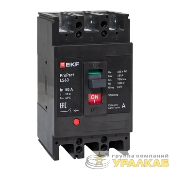 Выключатель автоматический 3п 50А 15кА LS63 ProPact EKF mccb-63-15-3-50-ls