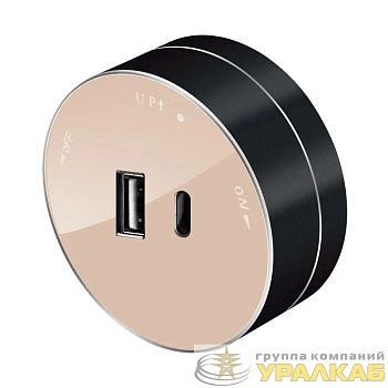 Розетка MultiTrack с 2-мя заряд. устройствами USB тип А+С 18Вт 5В/3А тип MTK03 песочн. SE 