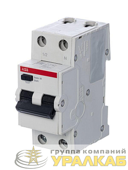 Выключатель автоматический дифференциального тока 2п C 25А 30мА тип AC 4.5кА Basic M BMR415C25 ABB 2CSR645041R1254