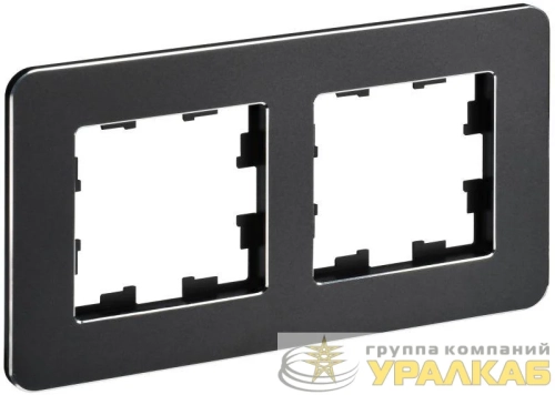 Рамка 2-м BRITE РУ-2-1-Бр метал. черн. RE IEK BR-M22-M-01-K02 детальная картинка