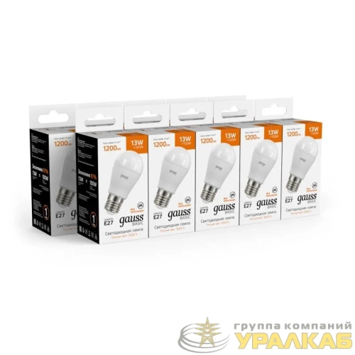Лампа светодиодная Basic 13Вт P45 шар 3000К тепл. бел. E27 1200лм GAUSS 