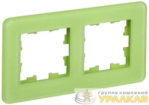 Рамка 2-м BRITE РУ-2-2-Бр стекло эко грин RE IEK BR-M22-G-41-K06 детальная картинка