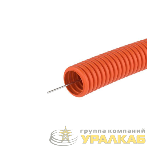 Труба гофрированная ПНД гибкая легкая d32мм с протяжкой оранж. (уп.25м) DKC 71932