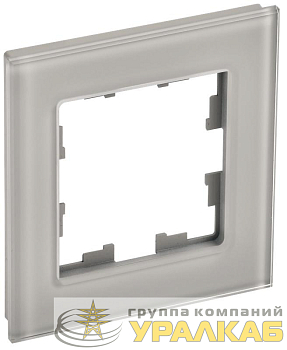 Рамка 1-м BRITE РУ-1-2-БрД стекло дым. IEK BR-M12-G-K30