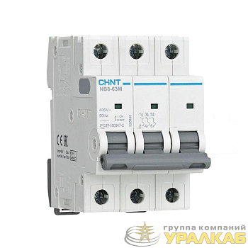Выключатель автоматический модульный 3п K 40А 10кА NB8-63M без тепл. расцеп. CHINT 