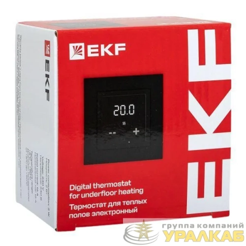 Термостат электронный 16А 230В для теплых полов черн. EKF 