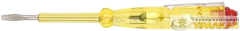 Отвертка индикаторная 100-500В 140мм желт. ручка КУРС 
