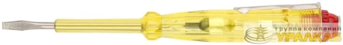 Отвертка индикаторная 100-500В 140мм желт. ручка КУРС 