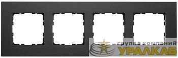 Рамка 4-м G-Metal метал. алюм. черн. Black Jasmart G1004AB