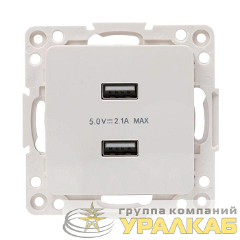 Розетка USB 2-м Стокгольм 2.1А механизм бел. PROxima EKF EYR16-028-10-2USB