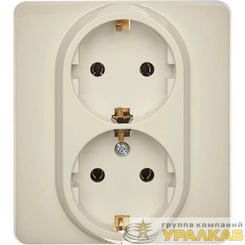 Розетка Inspiria 16А 250В 2х2P+E немецк. стандарт сл. кость IEK 