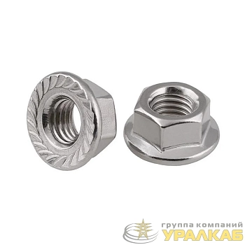 Гайка шестигранная М6 цинк. с фланцем DIN 6923 (уп.40шт) пакет Tech-Krep 141608